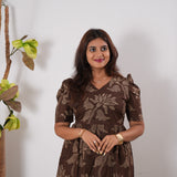 Chocolate cotton midi dress