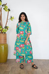 Turquoise lillies cotton co-ords set