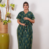 Forest green maternity nursing kaftan