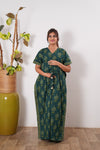 Forest green maternity nursing kaftan