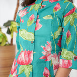 Turquoise lillies cotton co-ords set