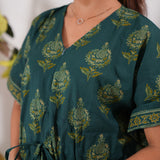 Forest green maternity nursing kaftan