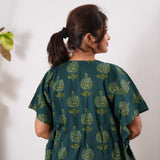 Forest green maternity nursing kaftan