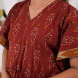Rust orange geometric cotton maternity nursing kaftan