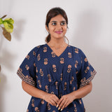 Midnight blue butta cotton kaftan