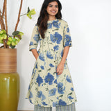 Powder blue roses cotton co-ords set