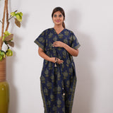 Blue pomegranate maternity nursing kaftan