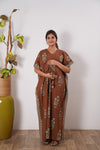 Brown cotton maternity nursing kaftan