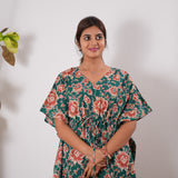 Orange flora cotton kaftan