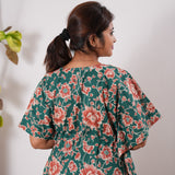 Orange flora cotton kaftan