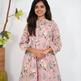 Blush pink A line cotton kurti