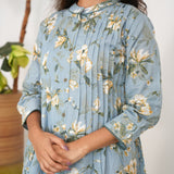 Powder blue A line cotton kurti
