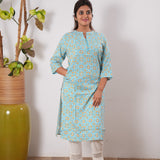 Baby blue cotton kurti