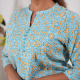 Baby blue cotton kurti