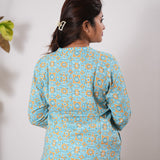 Baby blue cotton kurti