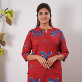 Orange cotton kurti