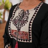 Black round neck cotton kurti