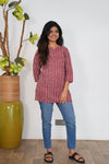 Mauve cotton short kurti