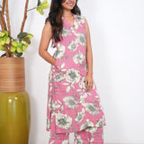 Mauve cotton co-ords set (attached sleeves)