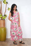 Mauve cotton co-ords set (attached sleeves)
