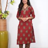 Sindoor v neck cotton co-ords