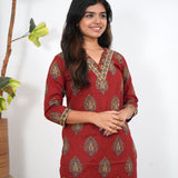 Sindoor v neck cotton co-ords