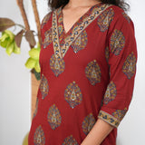 Sindoor v neck cotton co-ords