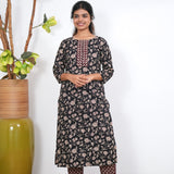 Black and maroon cotton co-ords set