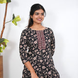 Black and maroon cotton co-ords set