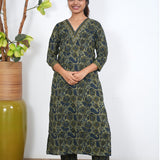 Olive green V neck cotton co-ords set