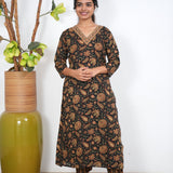 Black V neck cotton co-ords set