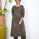 Brown ajrakh cotton co-ords set