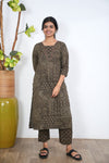 Brown ajrakh cotton co-ords set