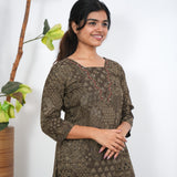 Brown ajrakh cotton co-ords set