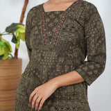 Brown ajrakh cotton co-ords set