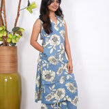Azure cotton co-ords set (attached sleeves)