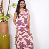 Magenta floral cotton co-ords set (attached sleeves)