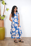 Royal blue cotton co-ords set(attached sleeves)