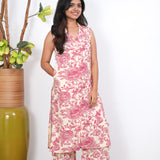 White and pink cotton co-ords set (attached sleeves)