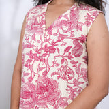 White and pink cotton co-ords set (attached sleeves)