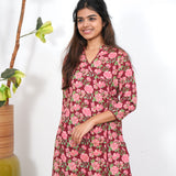 Red tulips angrakha cotton co-ords set