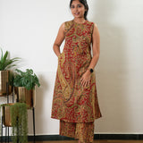 Red paisley cotton co-ords set (attached sleeves)