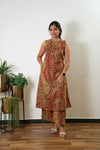 Red paisley cotton co-ords set (attached sleeves)