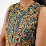 Blue paisley cotton co-ords set ( attached sleeves)