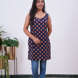 Royal blue cotton tunic