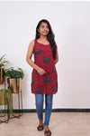 Maroon elephant cotton tunic