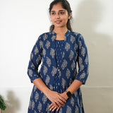 Indigo overcoat cotton midi dress