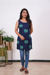 Royal blue elephant cotton tunic
