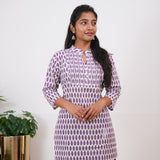 Violet pintex cotton short kurti