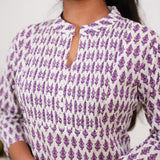 Violet pintex cotton short kurti